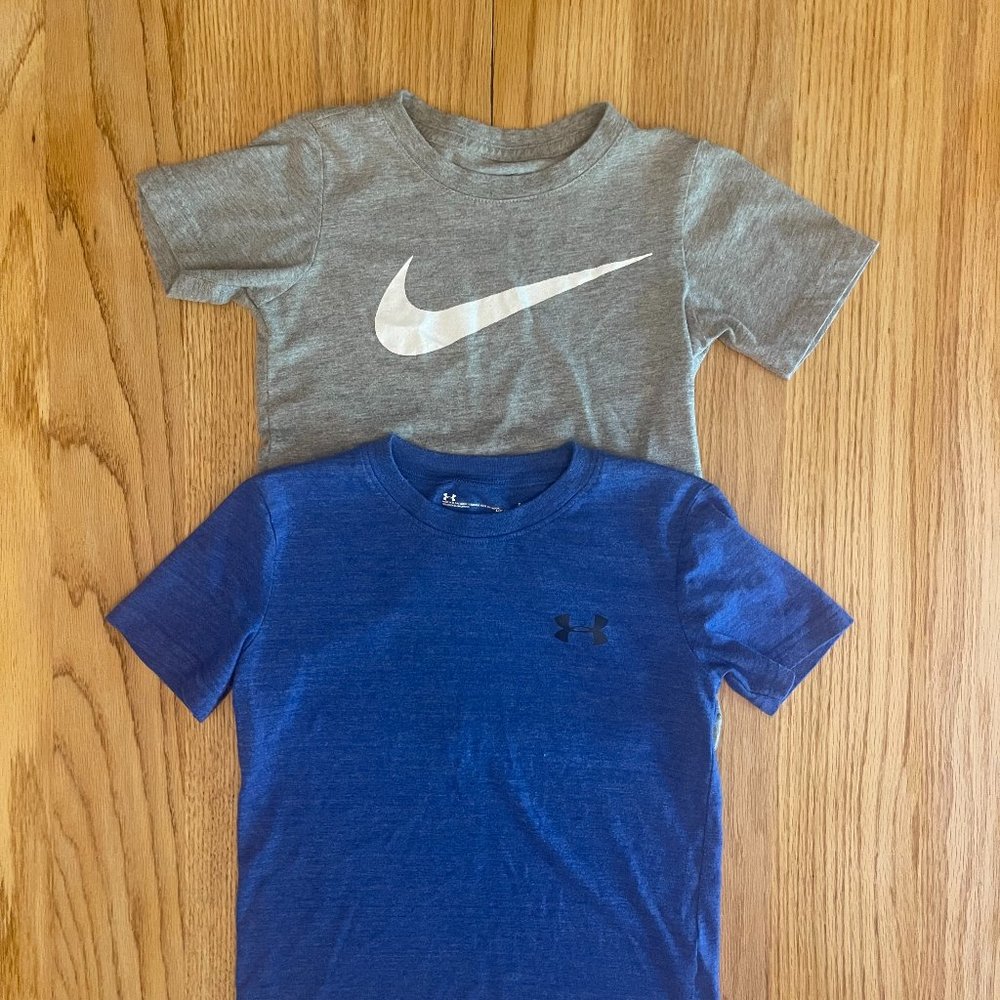1 Youth Nike Tee & 1 Youth Under Armour Tee - Size 6